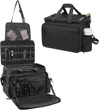 SCAVATA Patrol Bag Law Enforcement, Police Gear Car Front Seat Vehicle Organizer Bags with MOLLE System (Black)